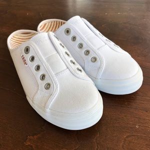 Taos white slip on shoes